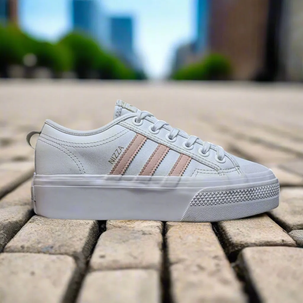 adidas Nizza Platform Shoes in Cloud White/Clear Pink (UK 5, EU 38, US 7)