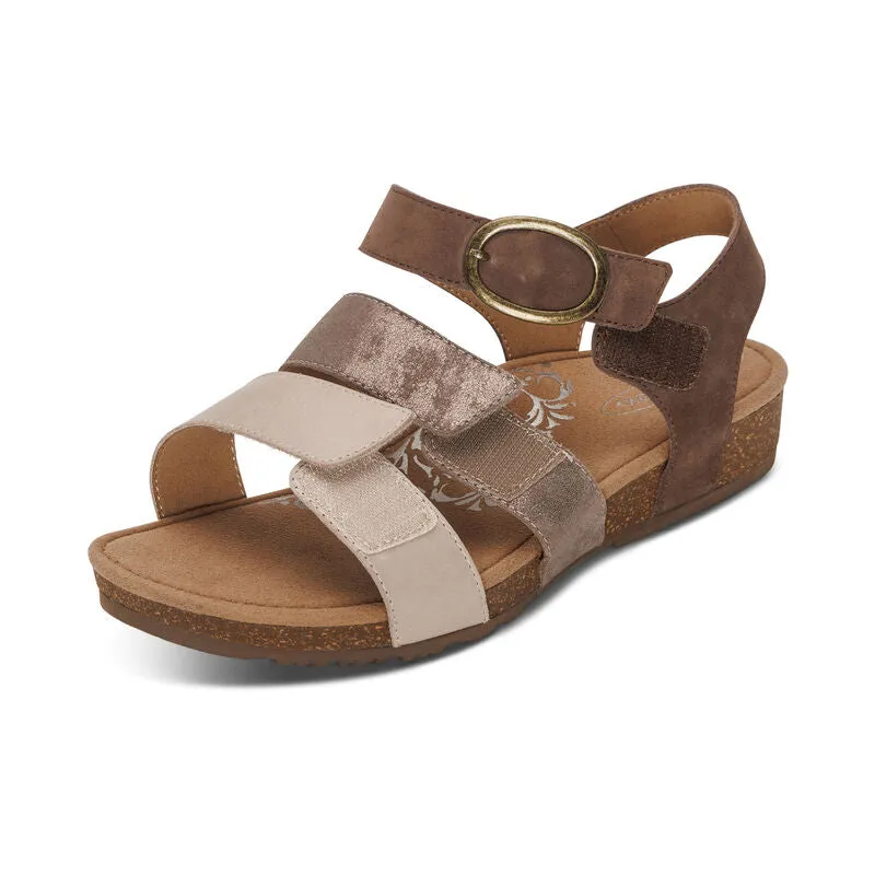 Aetrex Lilly Adjustable Quarter Strap Sandal Women's