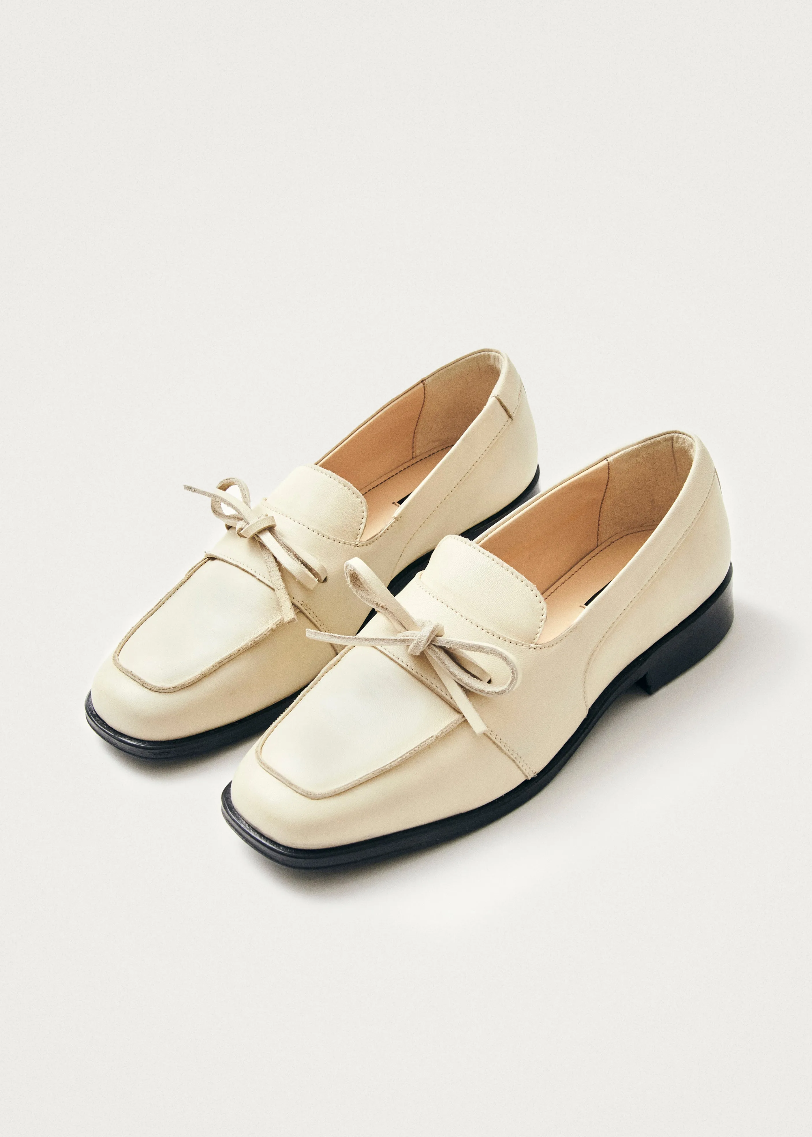 Amour Cream Leather Loafers