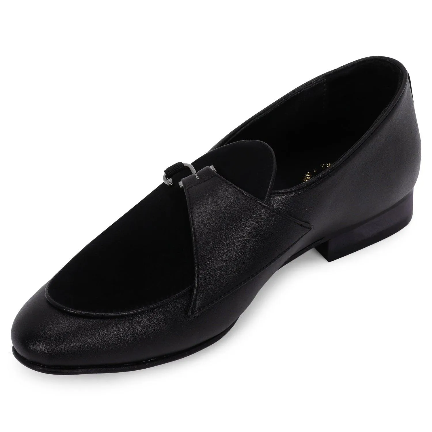 Anchor Black  Buckle Loafers.