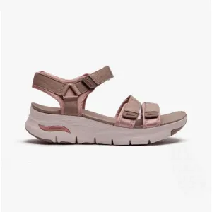 ARCH FIT - FRESH BLOOM Ladies Adjustable Sandals Taupe/Pink