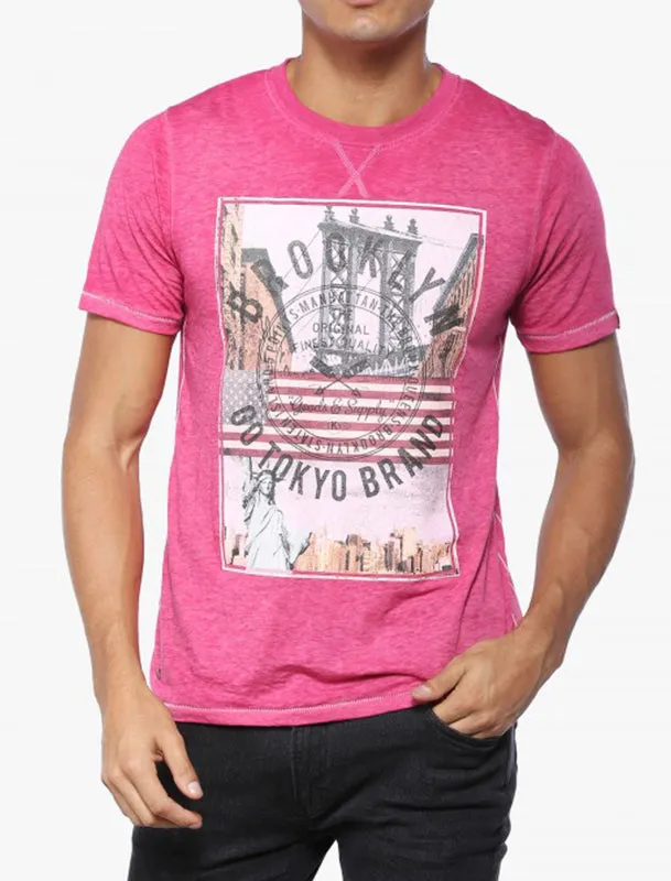 Auburn Point Burnout T-Shirt in Pink Rose - Tokyo Laundry