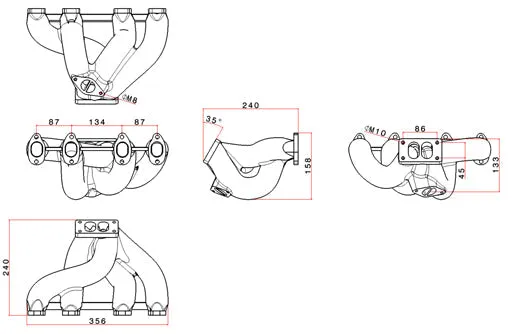 Audi 80 VW B5 1.9 TDI ADP 1.6L 8V T3 top mount twin scroll street turbo manifold - Street - PRE SALE