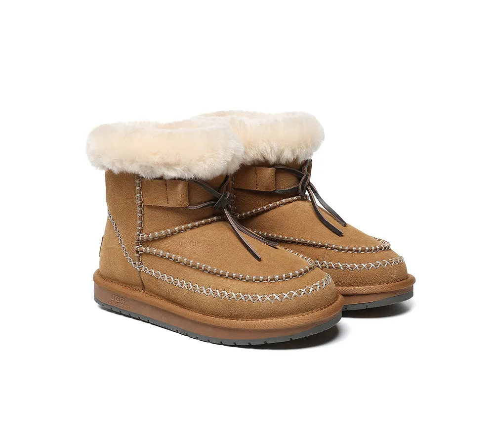 AUSTRALIAN SHEPHERD® UGG Boots Women Sheepskin Wool Ankle Woven Mini Stormy