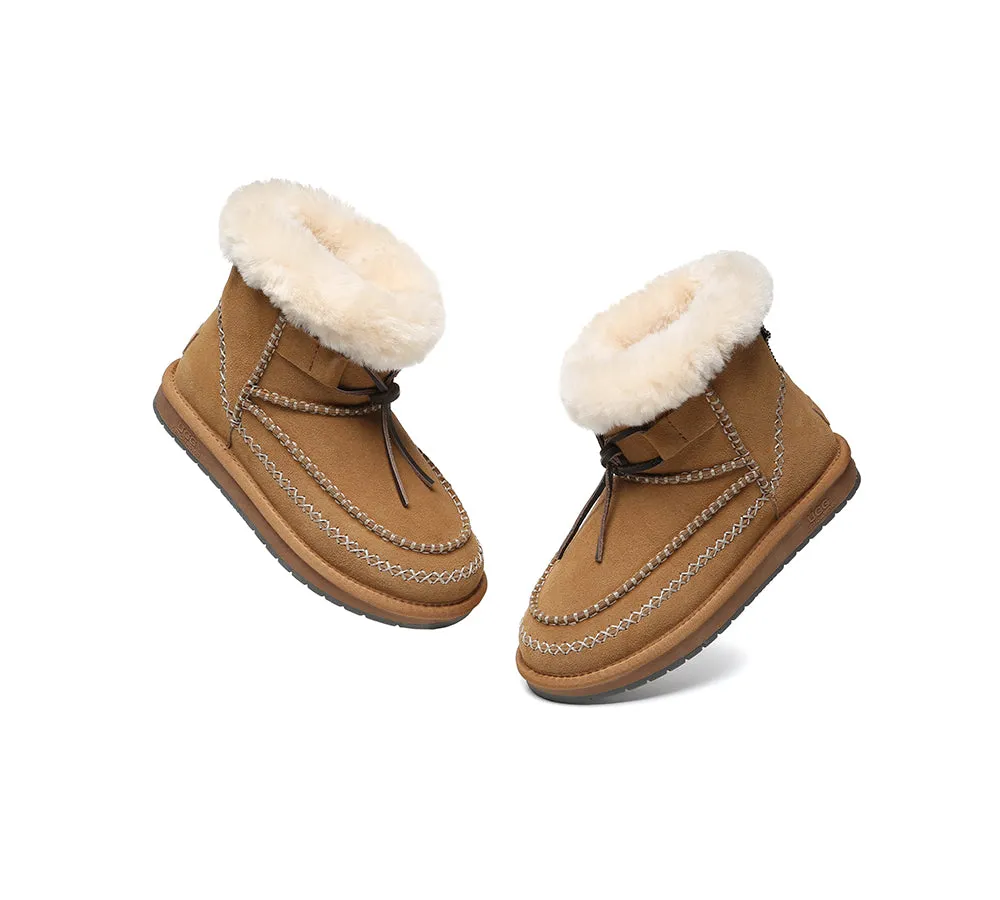 AUSTRALIAN SHEPHERD® UGG Boots Women Sheepskin Wool Ankle Woven Mini Stormy