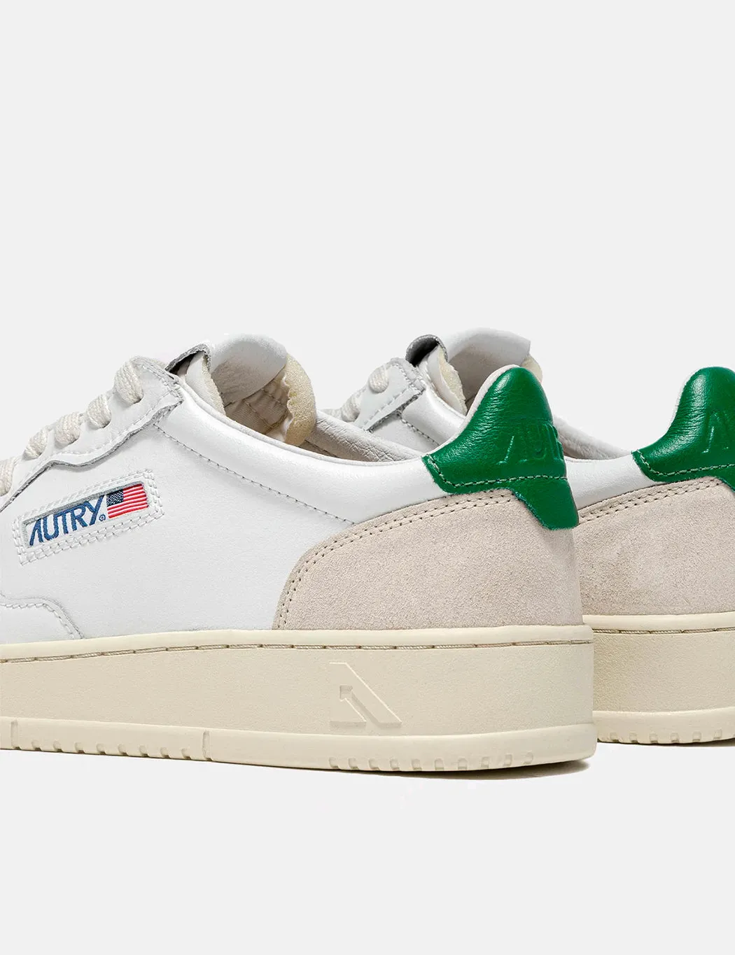 Autry Medalist LS23 Trainers (Leather/Suede) - White/Green