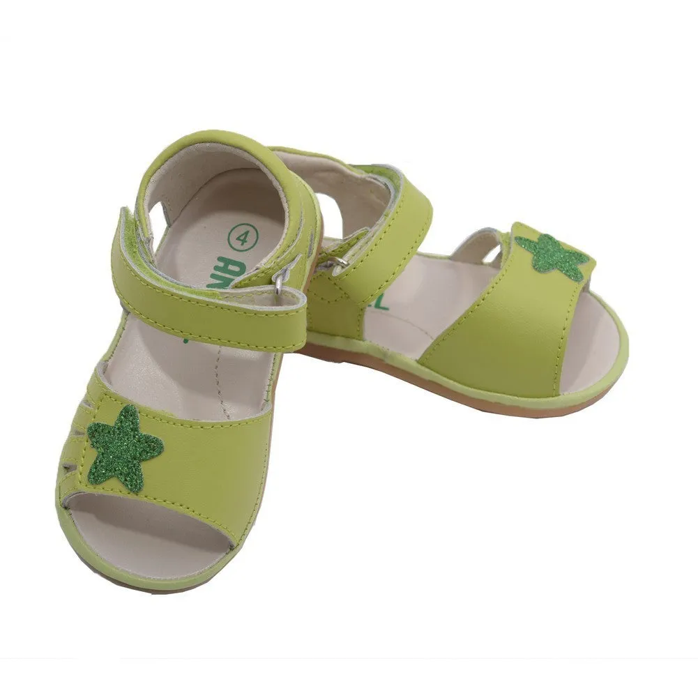 Baby Girls Lime Sparkly Star Strap Sandals 1 -3 Baby