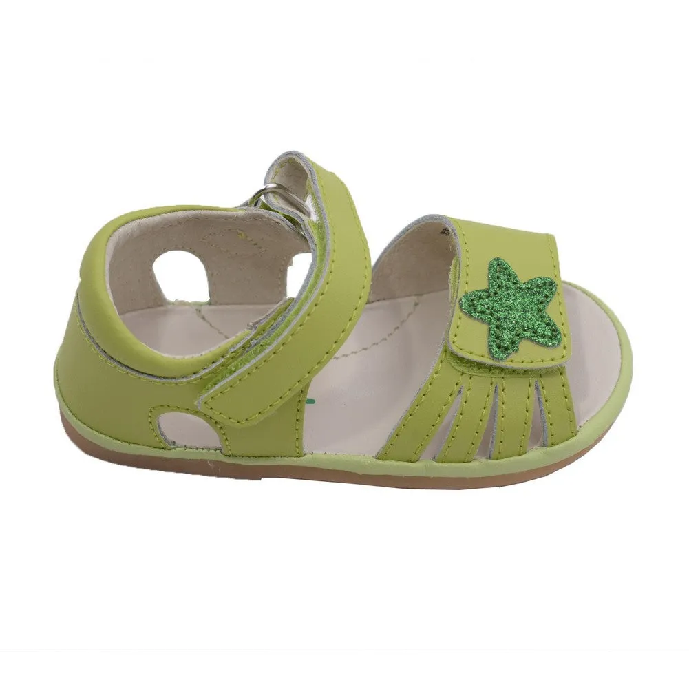 Baby Girls Lime Sparkly Star Strap Sandals 1 -3 Baby