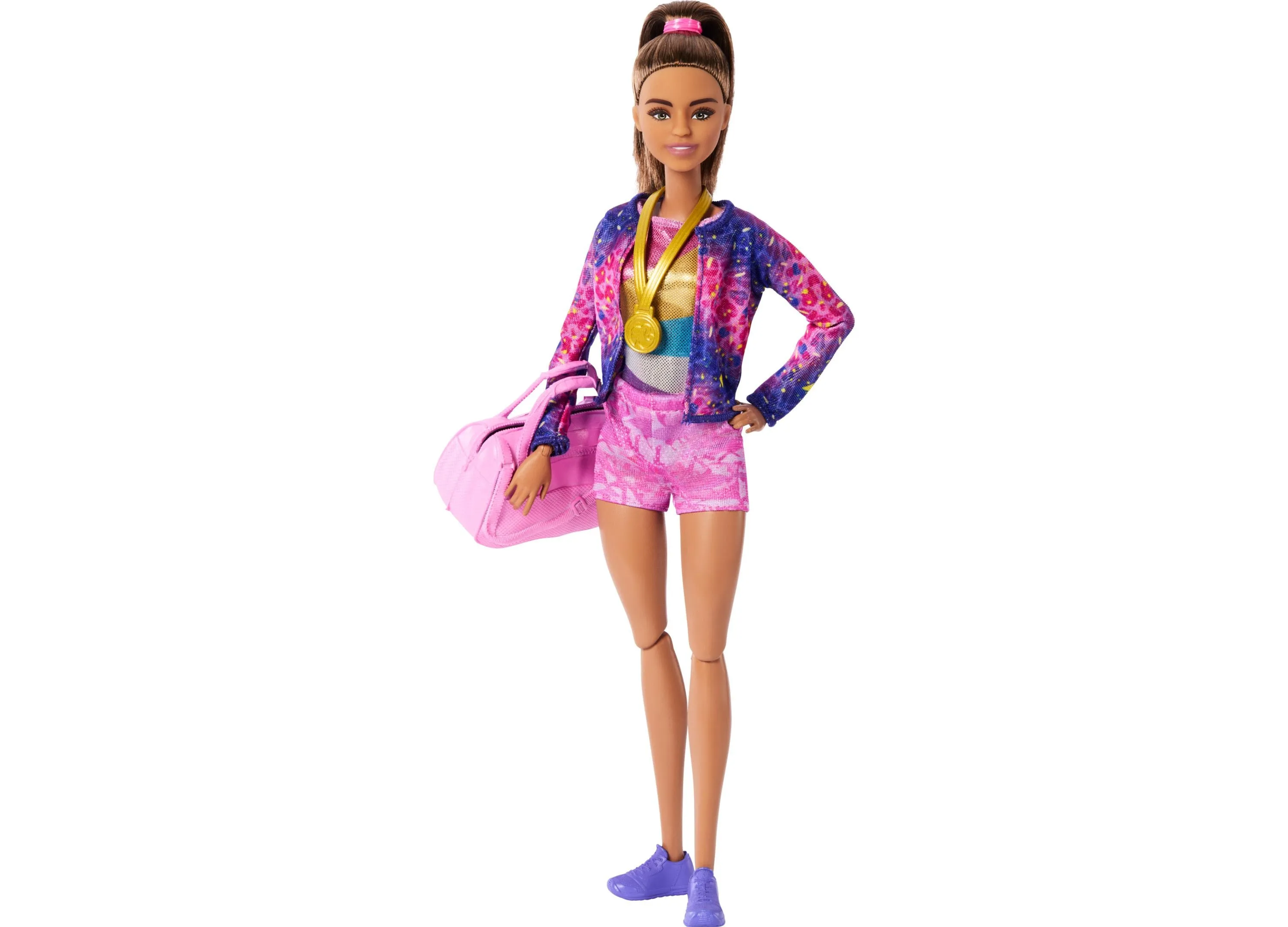 Barbie Gymnastics Play Set - Brunette Fashion Doll with Balance Beam and Accessories