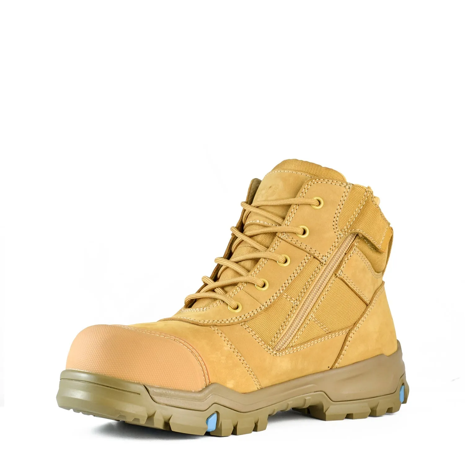 Bata Bazza Scuff Cap Mid Cut Zip Lace Safety Boots Wheat