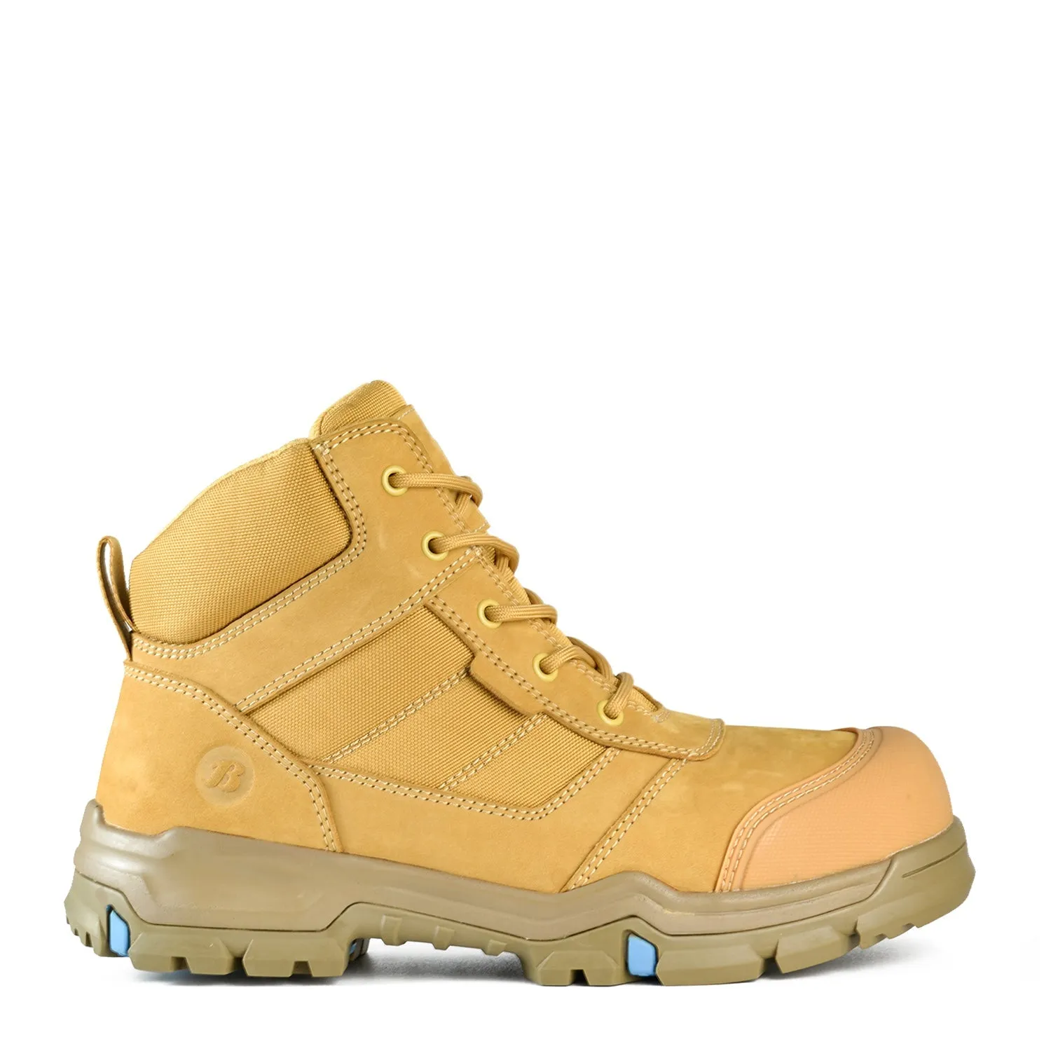 Bata Bazza Scuff Cap Mid Cut Zip Lace Safety Boots Wheat