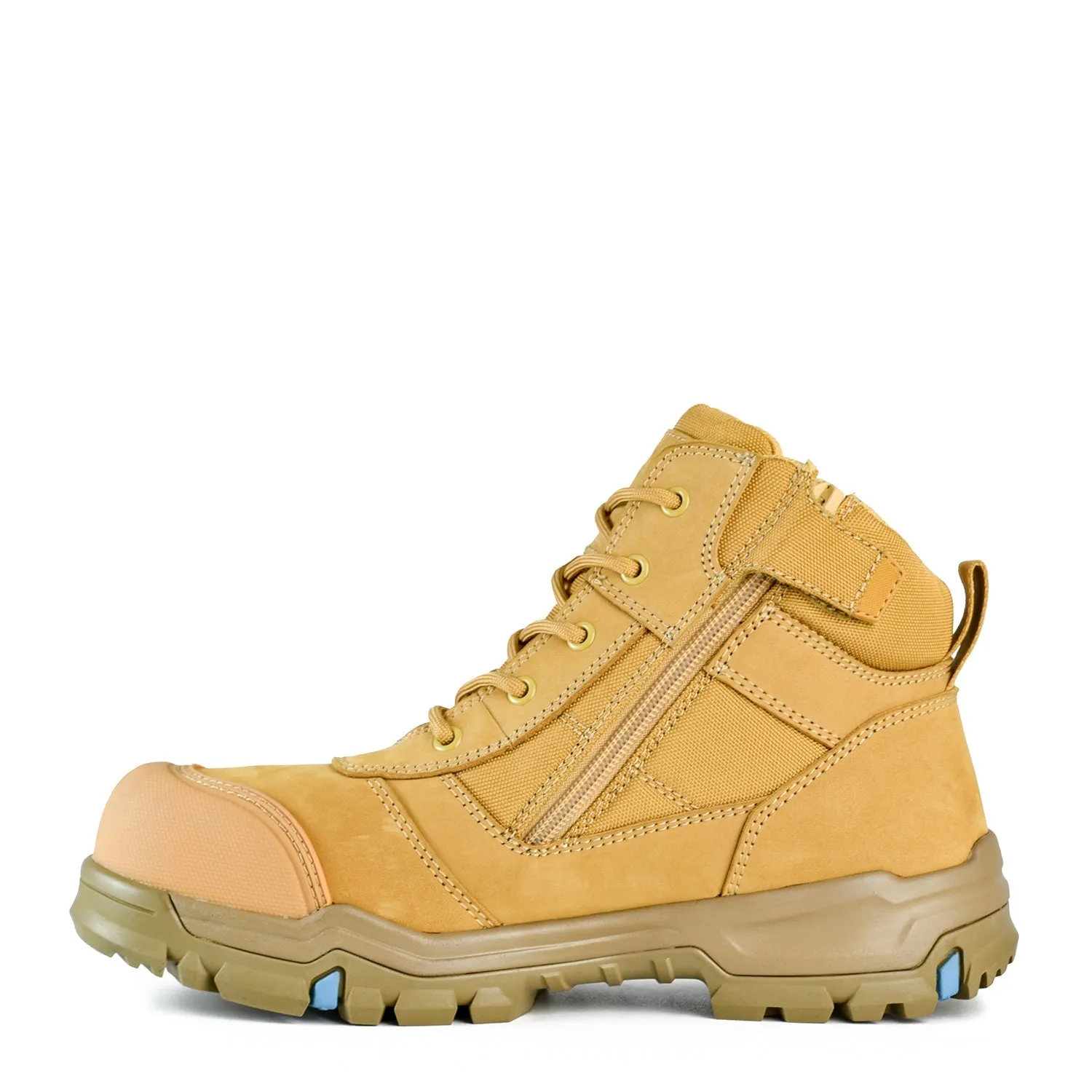 Bata Bazza Scuff Cap Mid Cut Zip Lace Safety Boots Wheat