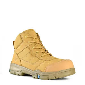 Bata Bazza Scuff Cap Mid Cut Zip Lace Safety Boots Wheat