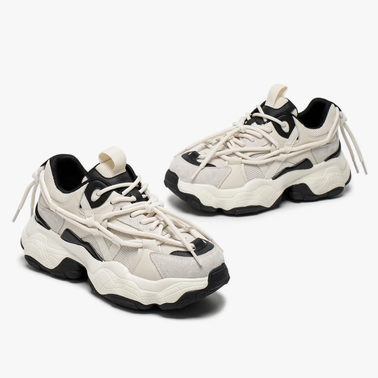 BeauToday Strappy Design Chunky Sneakers for Women