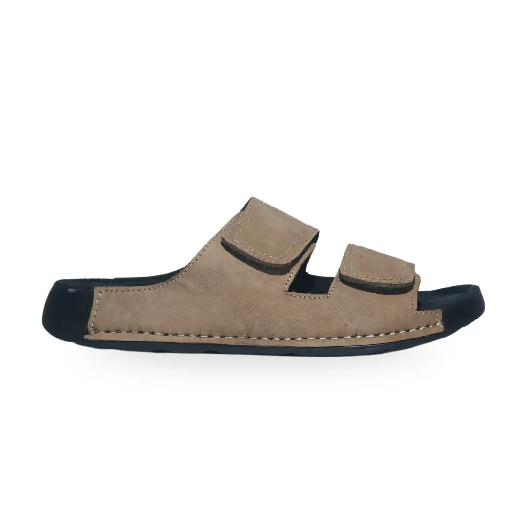 Beige Adjustable Velcro Strap Sandals