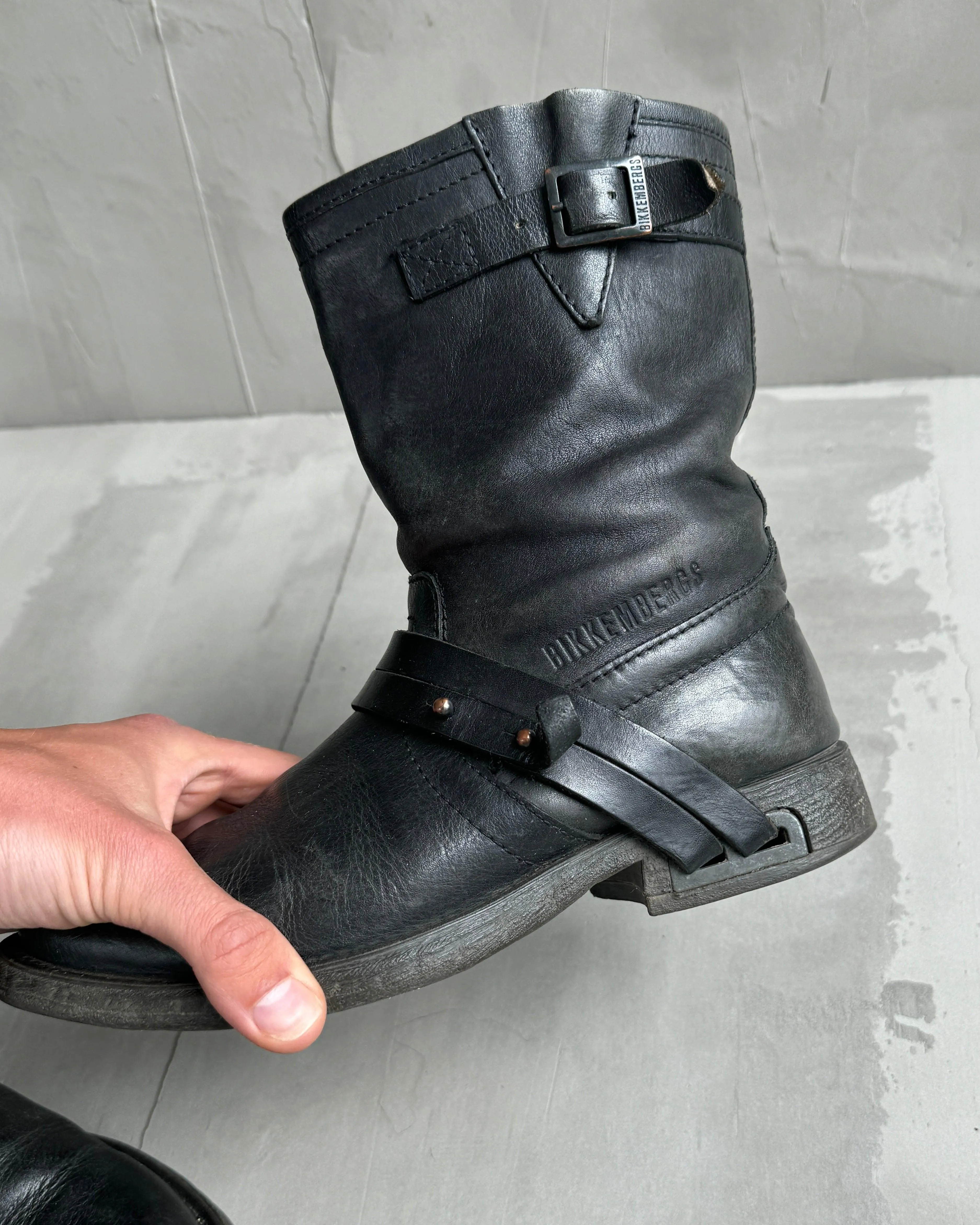 BIKKEMBERGS LEATHER WRAP BOOTS - EU 37