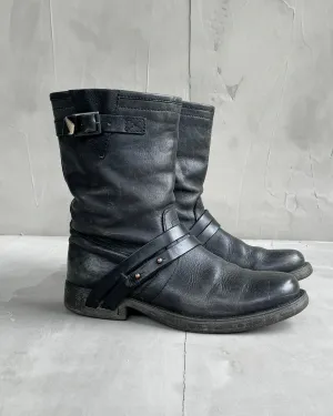 BIKKEMBERGS LEATHER WRAP BOOTS - EU 37