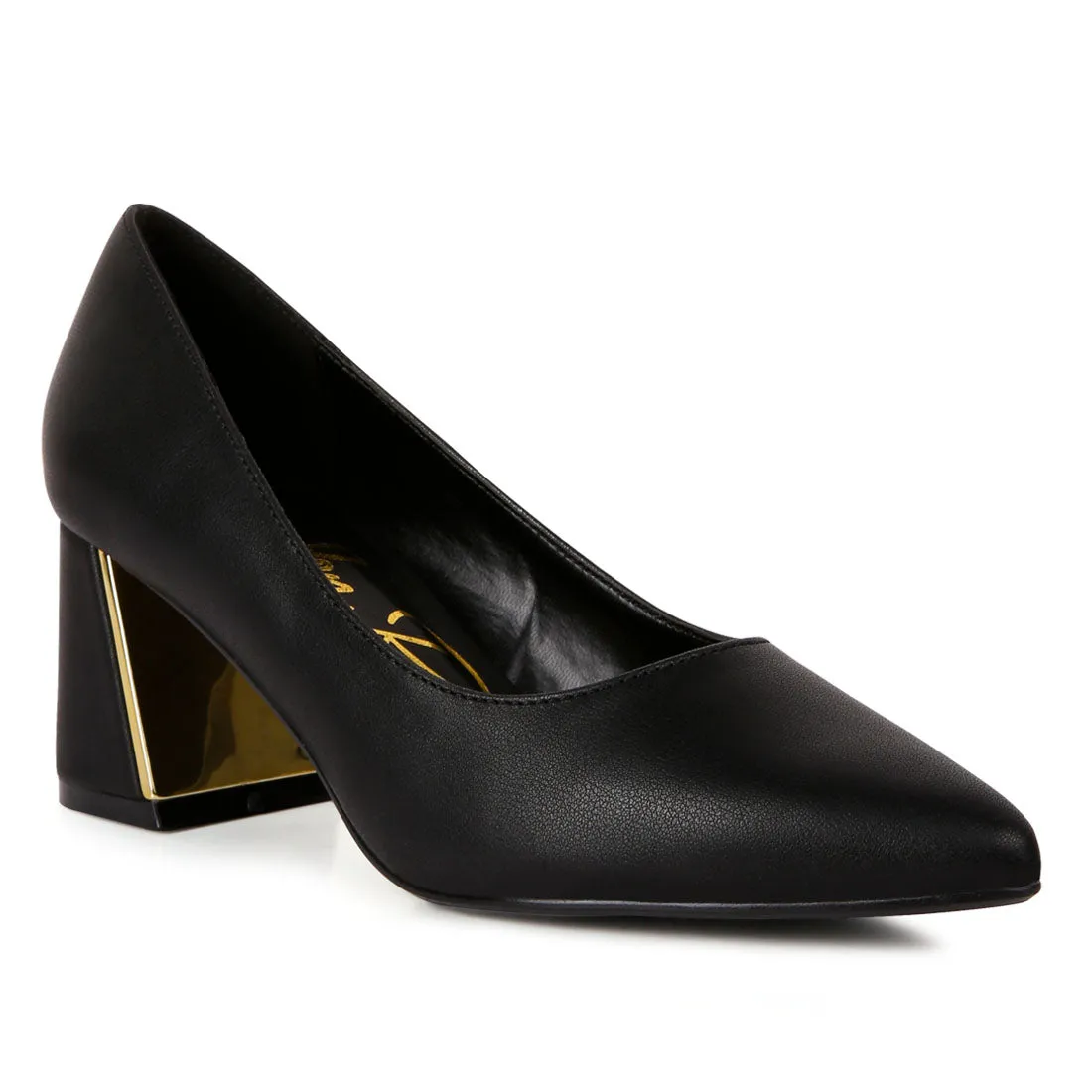 Black Block Heel Pumps