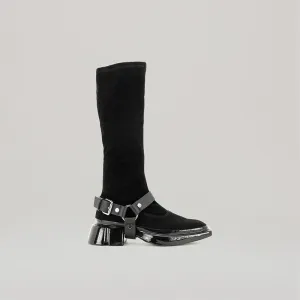 both - GANG KNEE BOOTS-BLACK