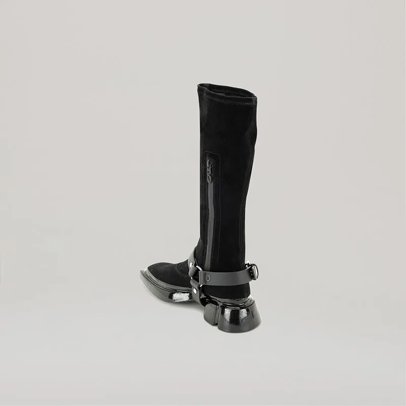 both - GANG KNEE BOOTS-BLACK