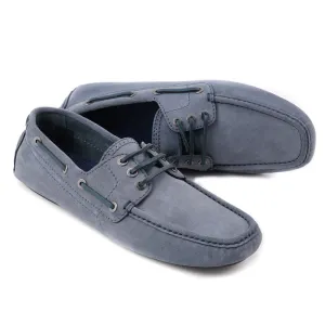 Brioni Blue Calf Suede Driving Loafers