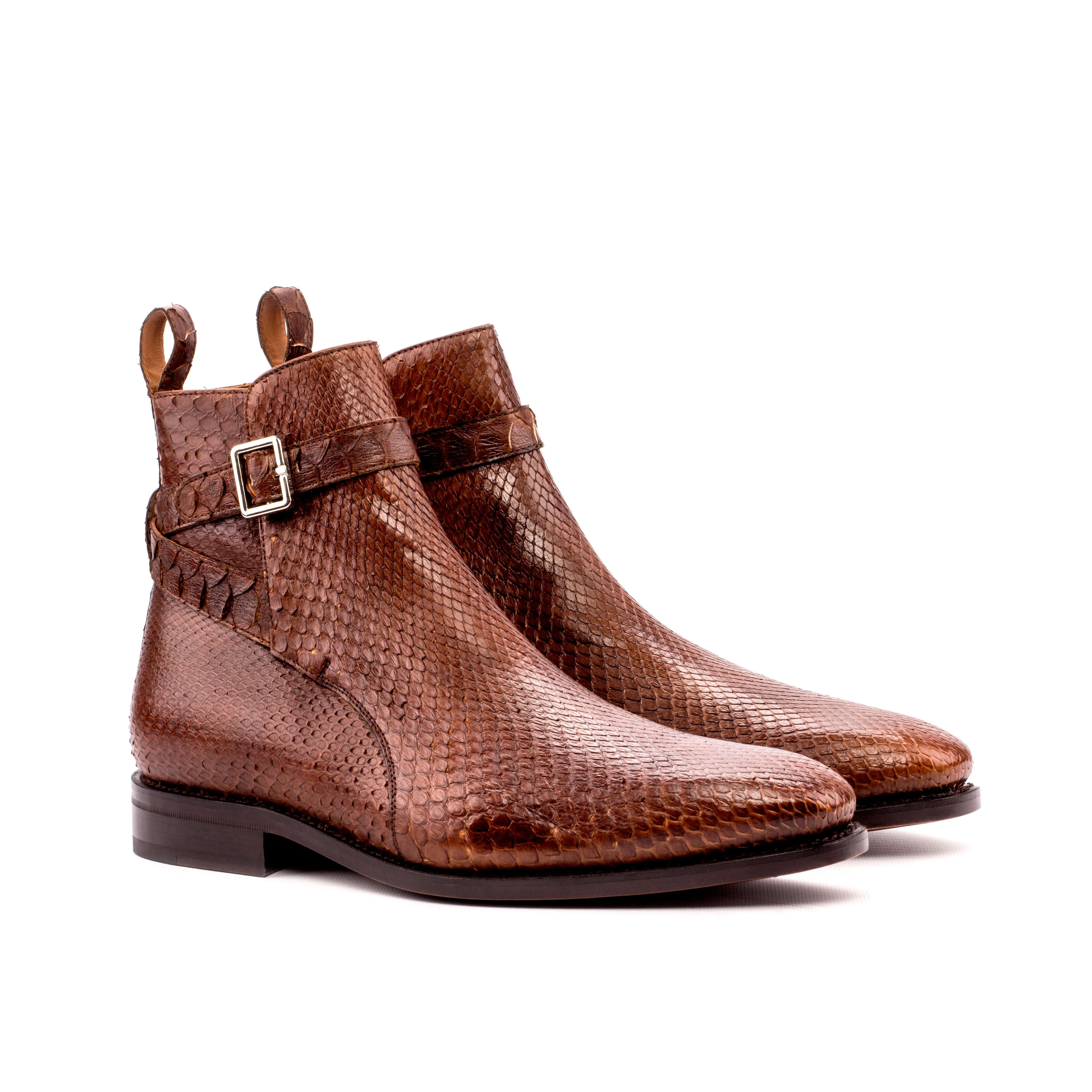 Brown Exotic Python Jodhpur Boots