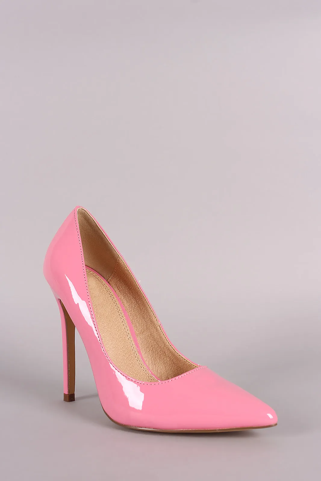 Classic Patent Pointy Toe Stiletto Pump