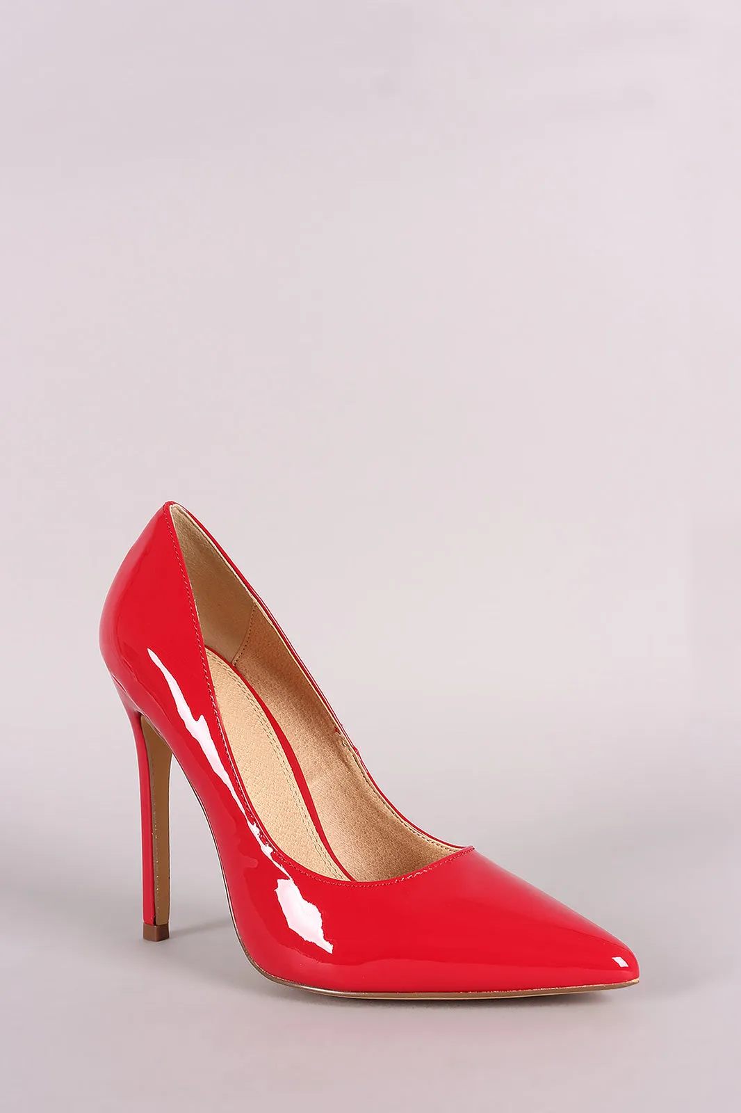 Classic Patent Pointy Toe Stiletto Pump