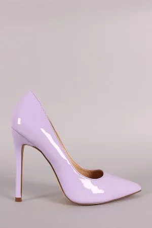 Classic Patent Pointy Toe Stiletto Pump