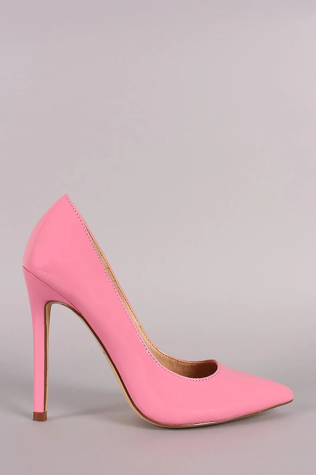 Classic Patent Pointy Toe Stiletto Pump