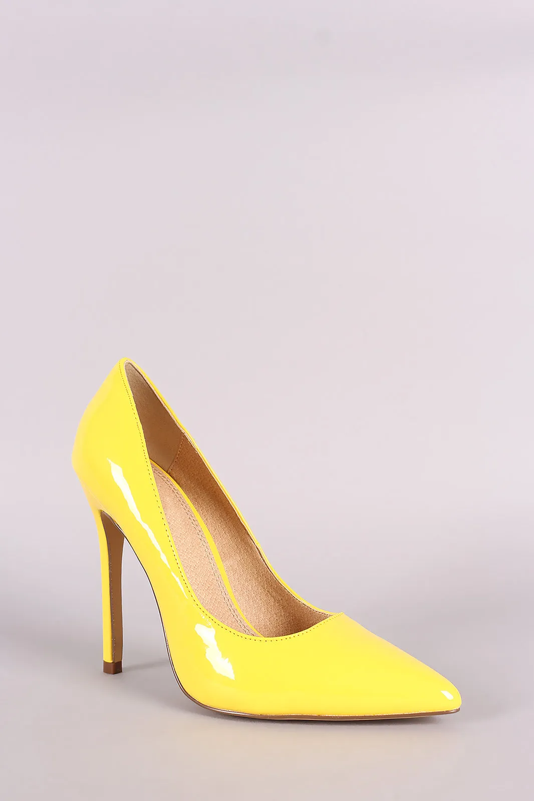 Classic Patent Pointy Toe Stiletto Pump