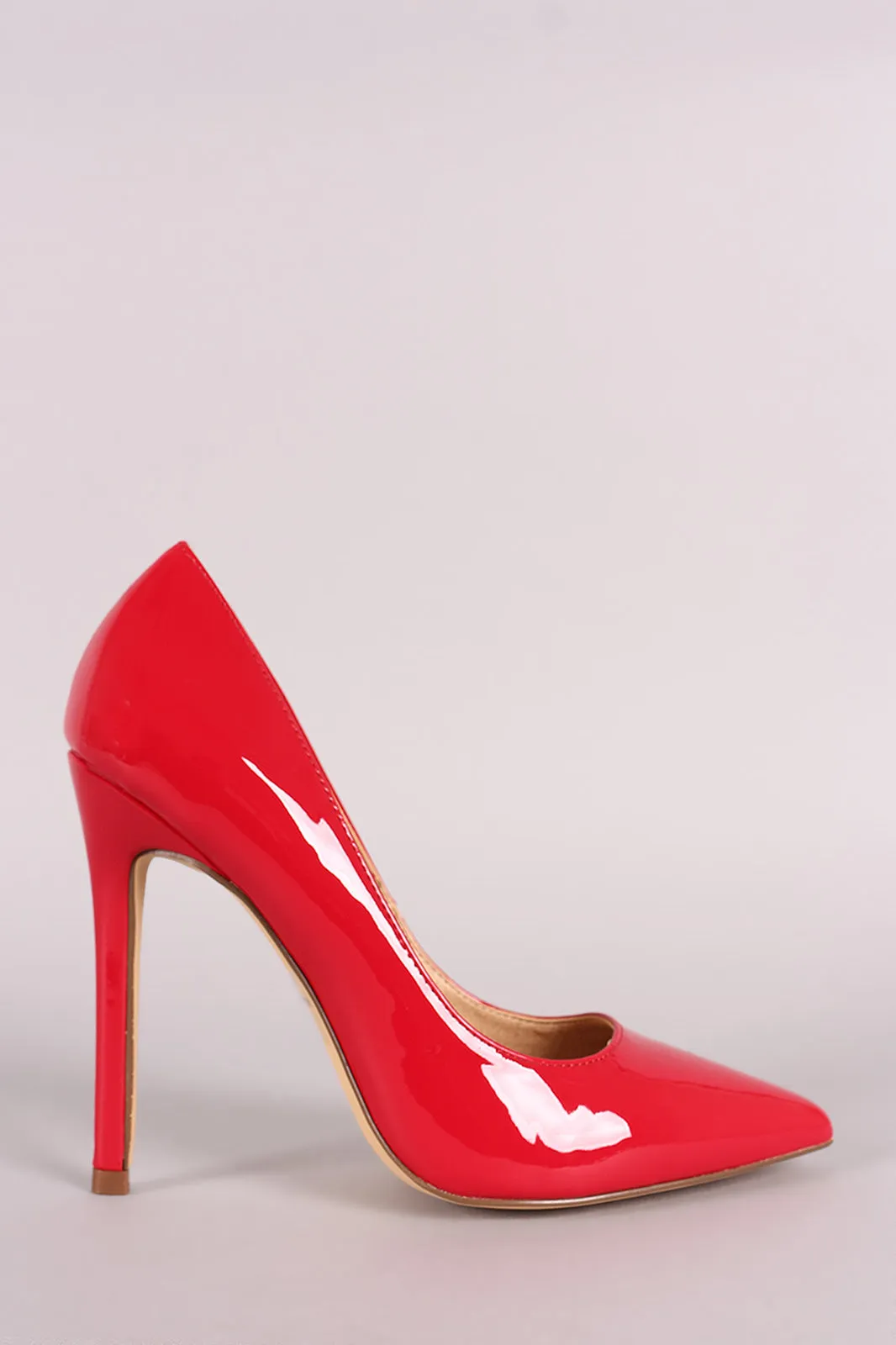 Classic Patent Pointy Toe Stiletto Pump