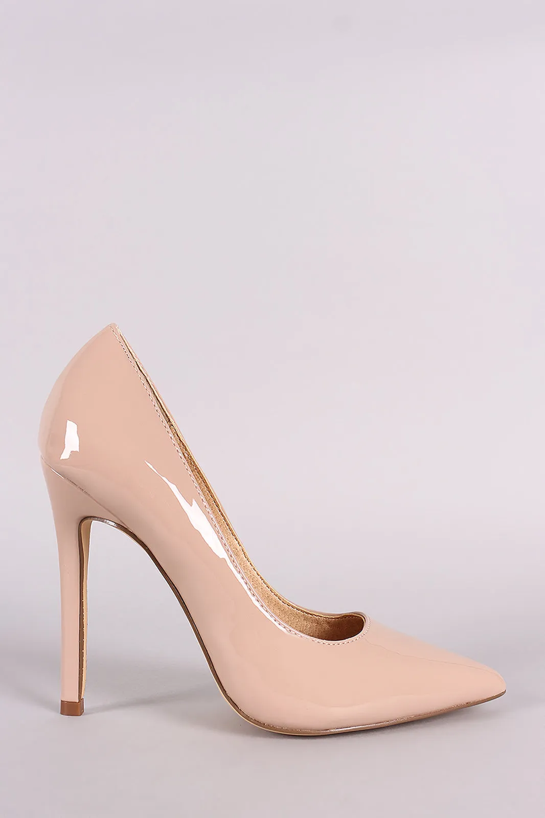 Classic Patent Pointy Toe Stiletto Pump