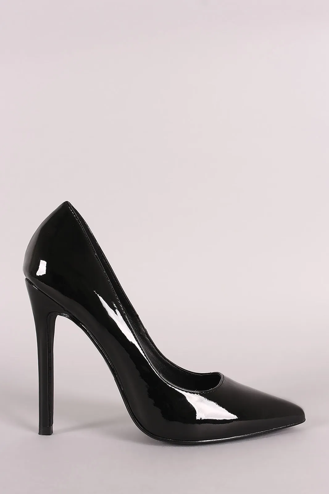 Classic Patent Pointy Toe Stiletto Pump