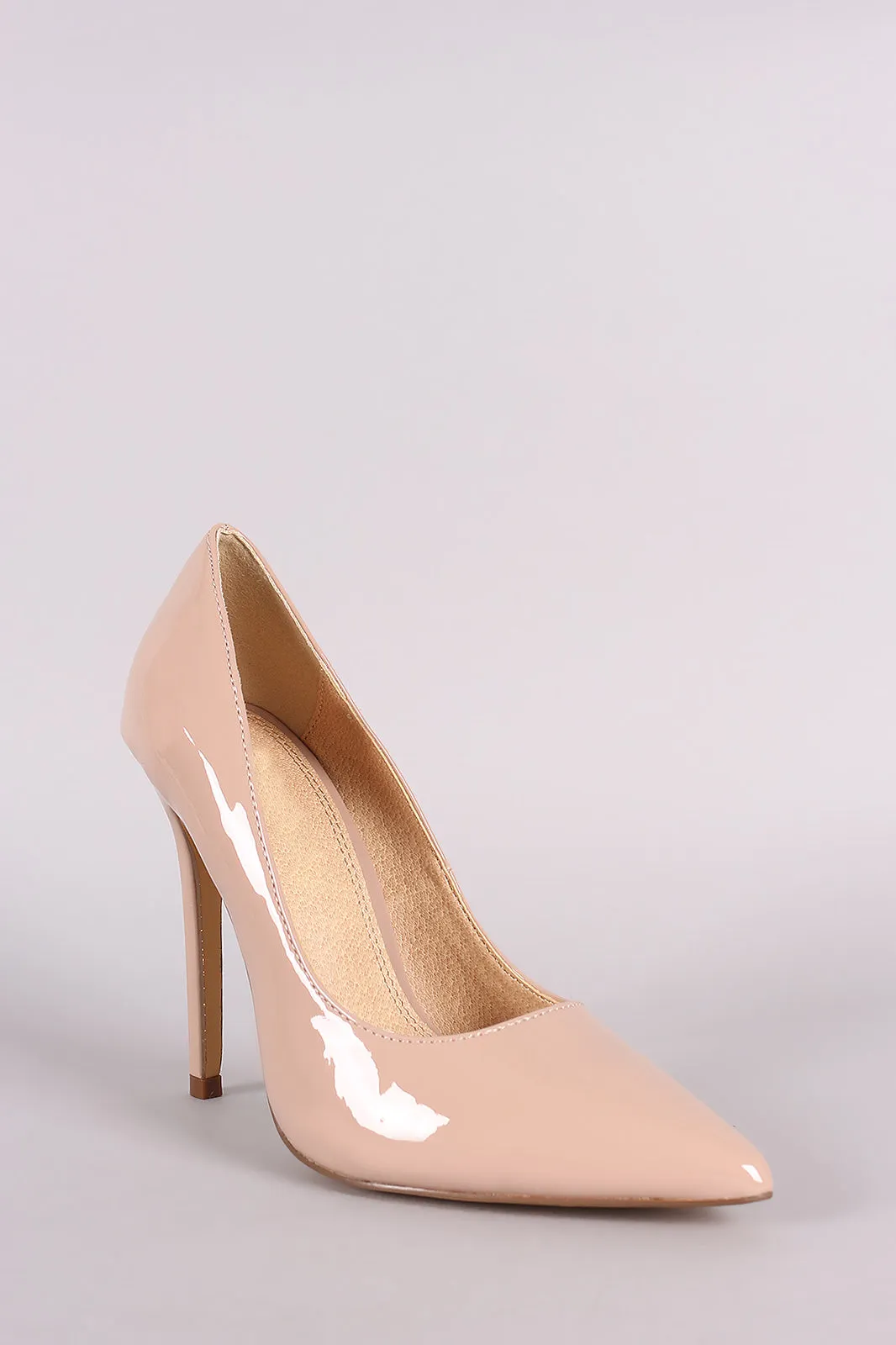 Classic Patent Pointy Toe Stiletto Pump