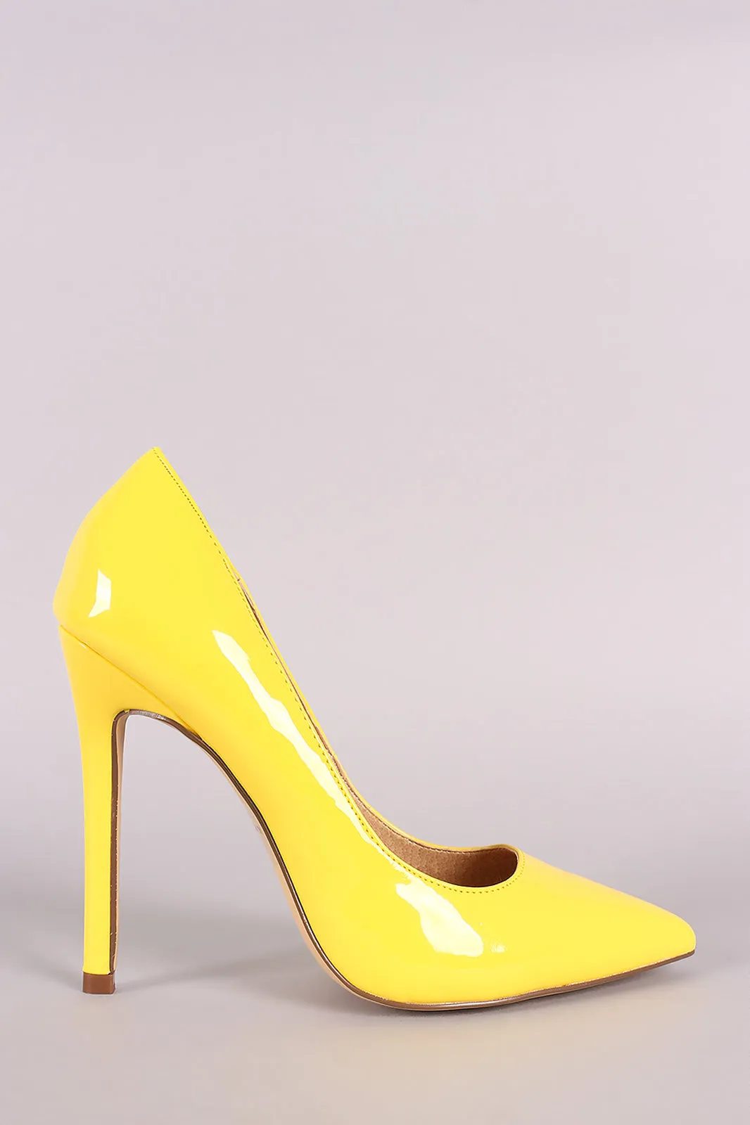 Classic Patent Pointy Toe Stiletto Pump