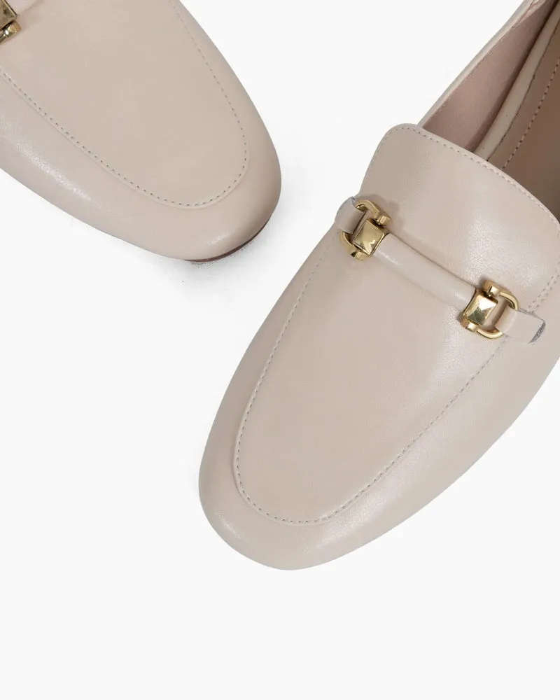 Comfortable Penny Round Toe Leather Flat Loafers