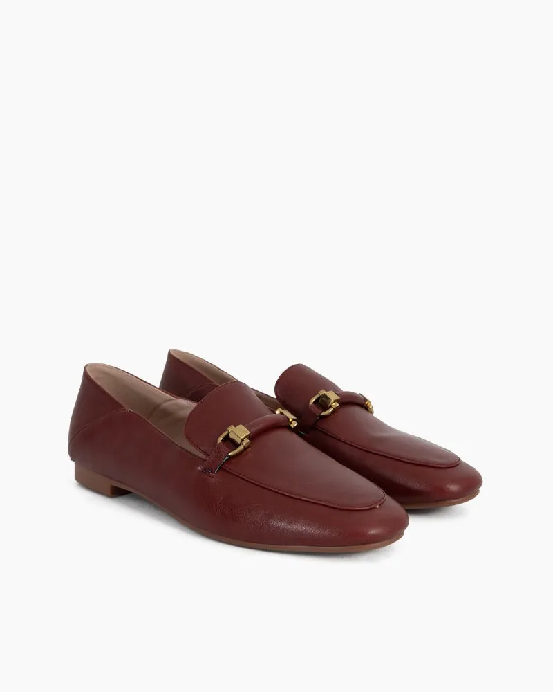 Comfortable Penny Round Toe Leather Flat Loafers