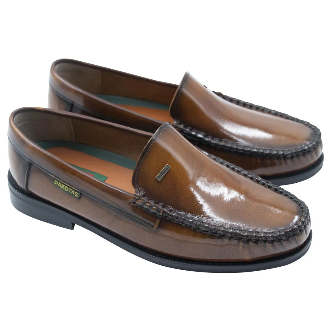 Dakota Leather  Moccasin Tan Shoe