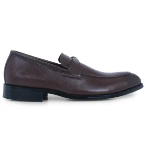 Derby Brown Twisted Strap Loafers.