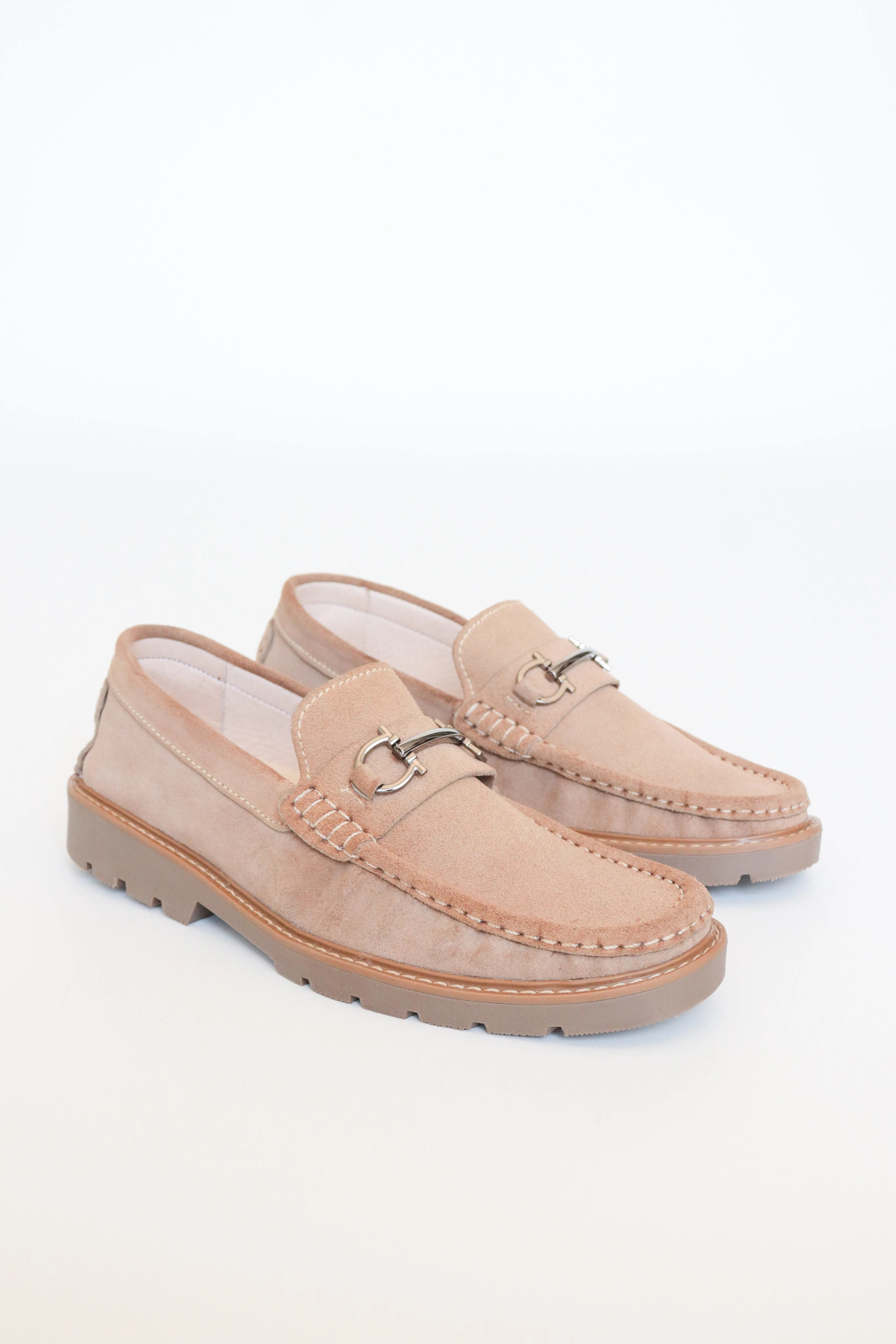 Elegant Beige Suede Loafers