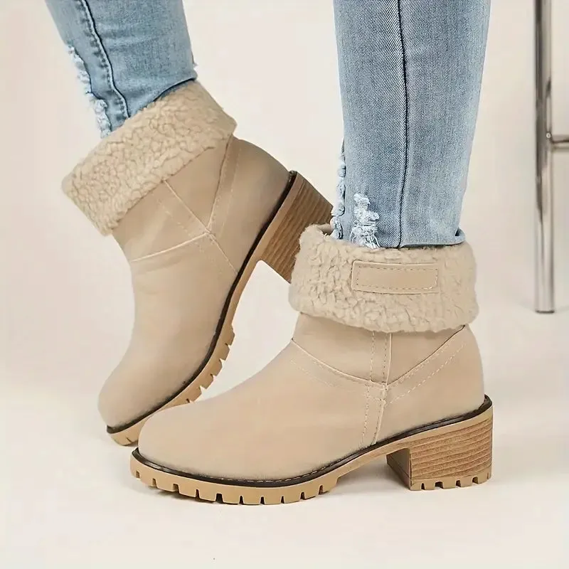 ELMWOOD™ COZY CHIC CHUNKY HEEL ANKLE WINTER BOOTS