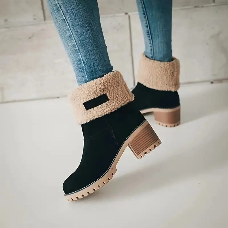 ELMWOOD™ COZY CHIC CHUNKY HEEL ANKLE WINTER BOOTS