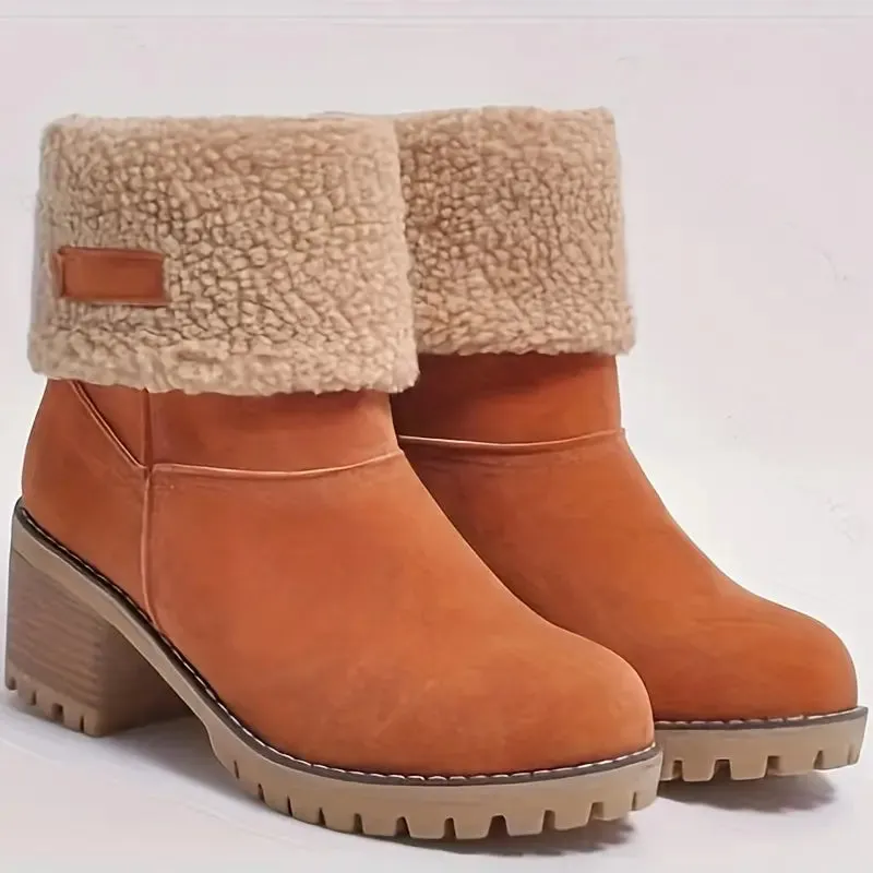 ELMWOOD™ COZY CHIC CHUNKY HEEL ANKLE WINTER BOOTS