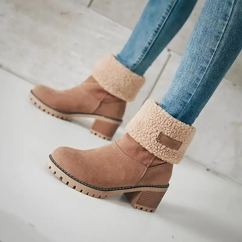 ELMWOOD™ COZY CHIC CHUNKY HEEL ANKLE WINTER BOOTS