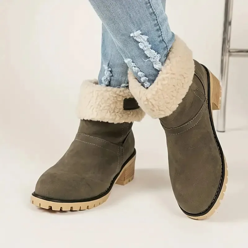 ELMWOOD™ COZY CHIC CHUNKY HEEL ANKLE WINTER BOOTS