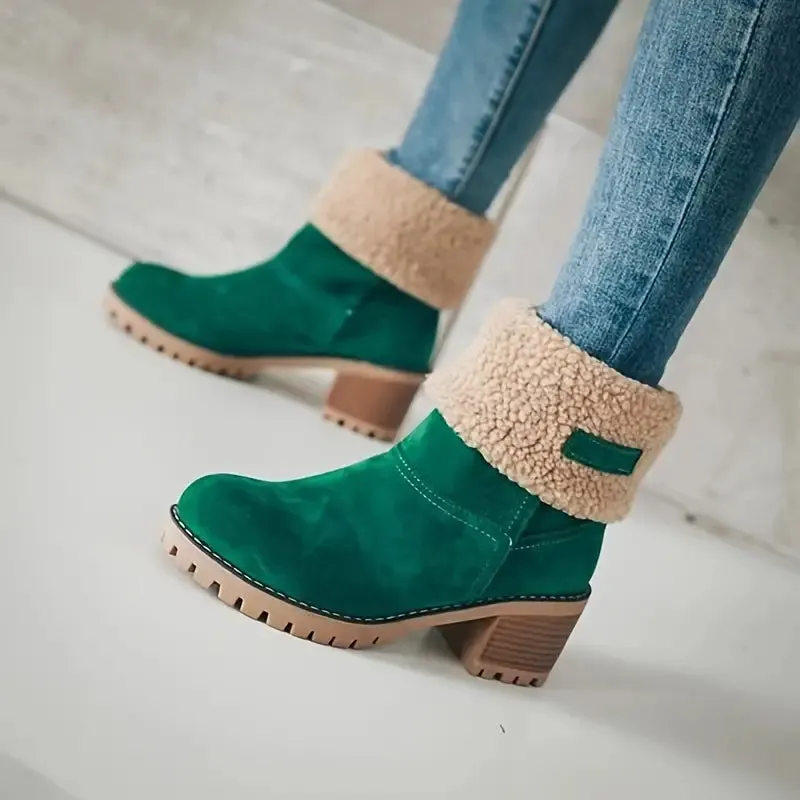 ELMWOOD™ COZY CHIC CHUNKY HEEL ANKLE WINTER BOOTS