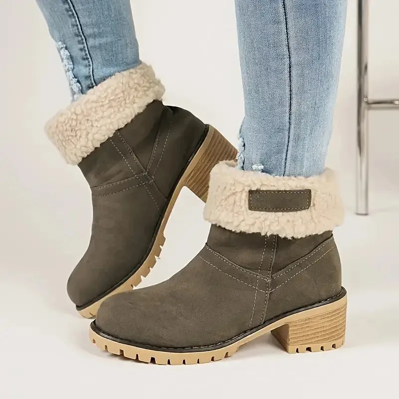 ELMWOOD™ COZY CHIC CHUNKY HEEL ANKLE WINTER BOOTS