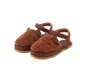 Els Sandals | Bear | Brown Curly Sheep Wool