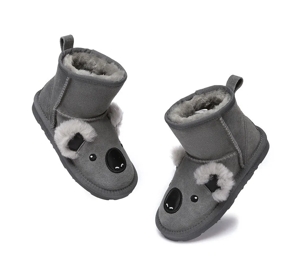 EVERAU® UGG Boots Kids Sheepskin Wool Koala Kids Plus